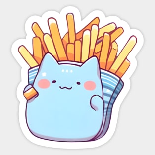 French Fries Cat Cute-Kawaii Sticker